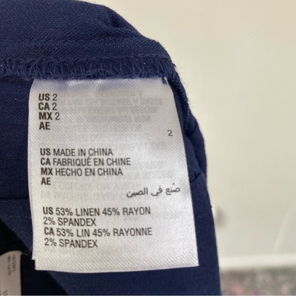 NWT INC INTERNATIONAL CONCEPTS Navy Blue Linen Blend Wide-Leg Stretch Pants sz 2 - Picture 13 of 15